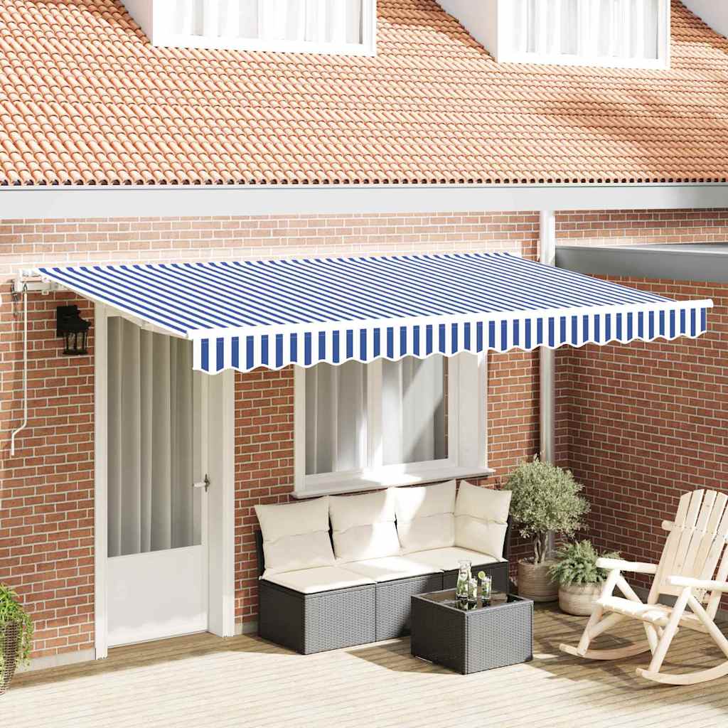 Vidaxl inklapbaar zonnescherm blauw 400 x 200 cm stof