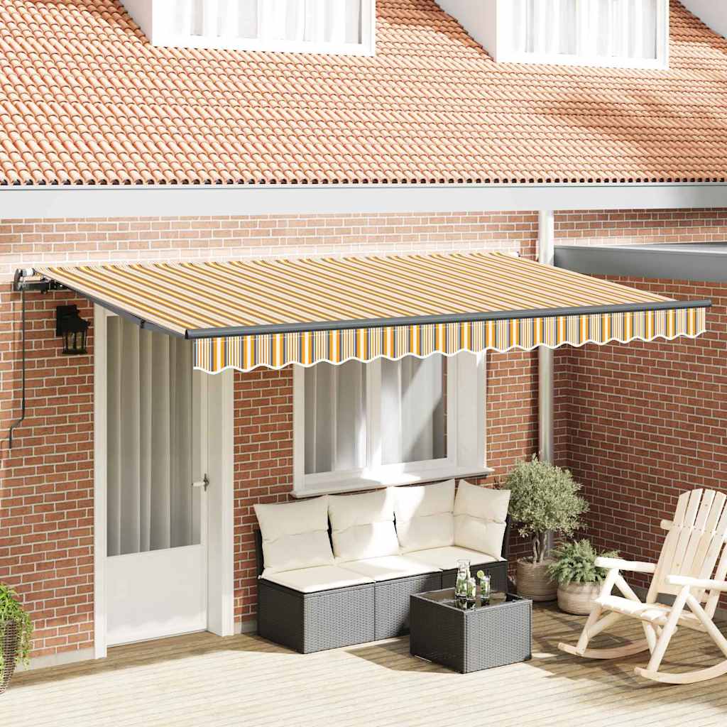 Vidaxl inklapbaar zonnescherm geel 400 x 200 cm stof