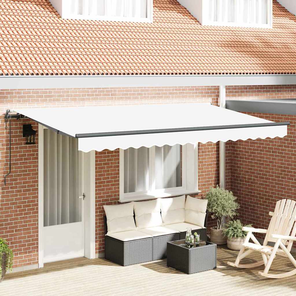 Vidaxl inklapbaar zonnescherm wit 400 x 200 cm stof