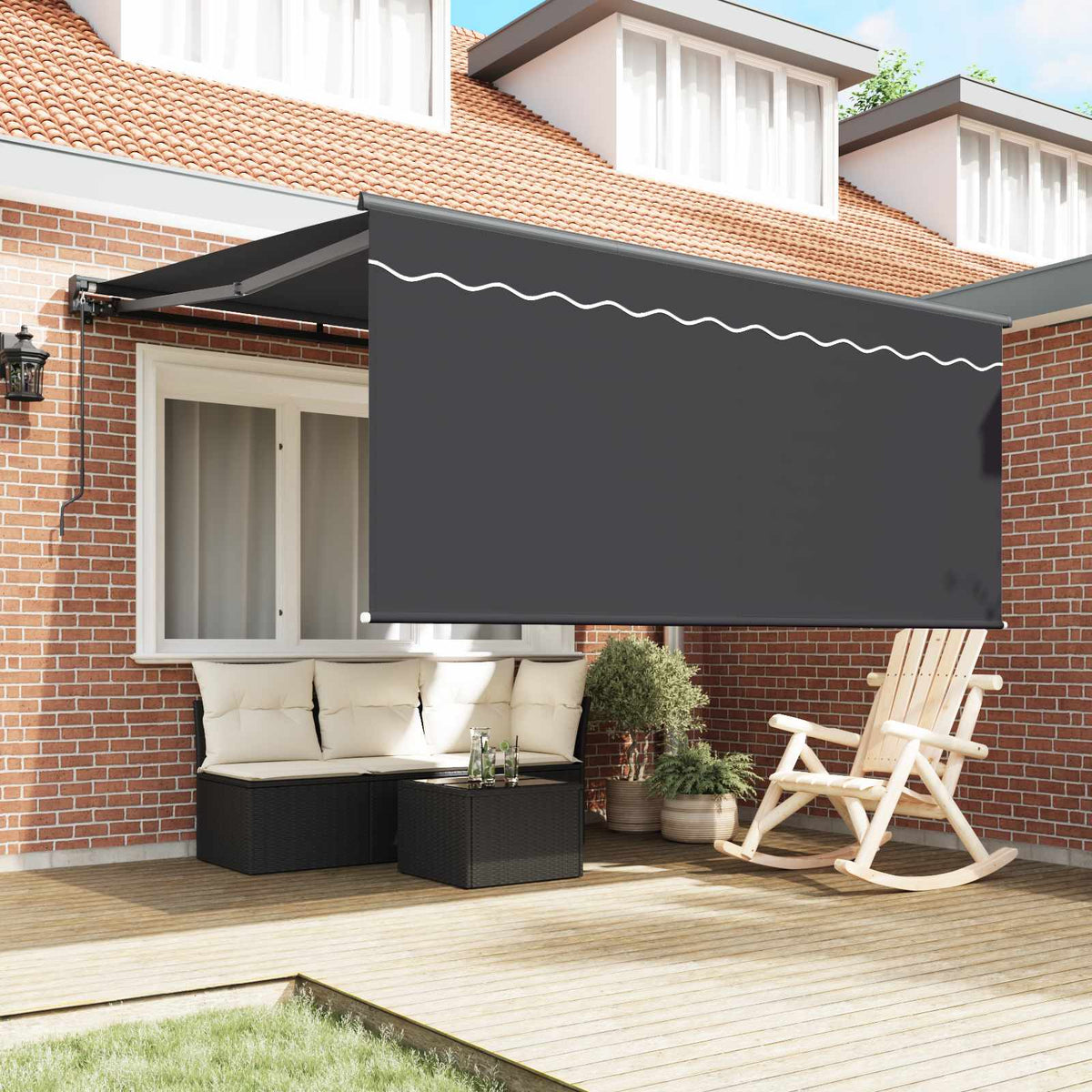 Vidaxl uitschuifbare luifel antraciet 300 x 250 cm