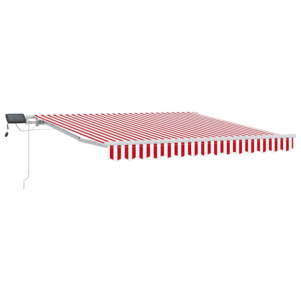 Vidaxl uitschuifbare luifel rood en wit 300 x 250 cm stof en aluminium