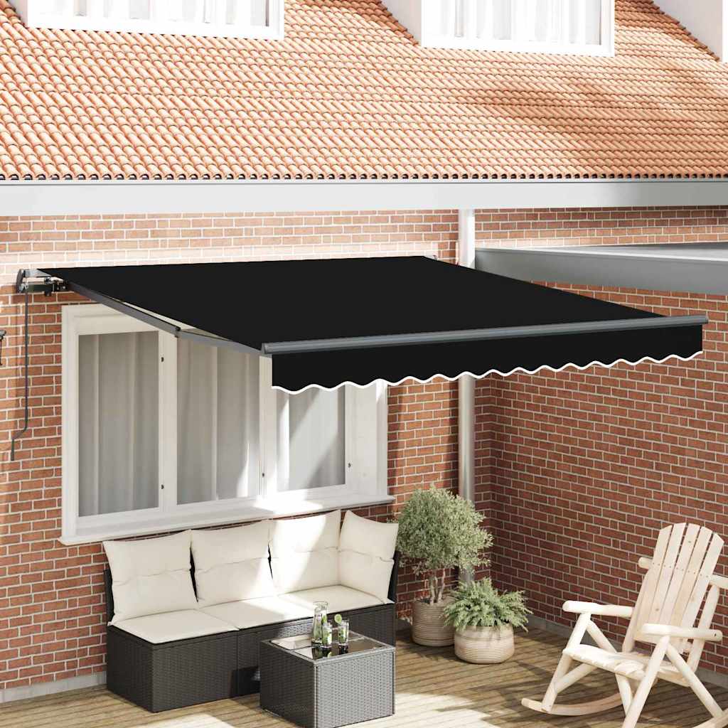 Vidaxl inklapbaar zonnescherm zwart 300 x 250 cm polyester en staal