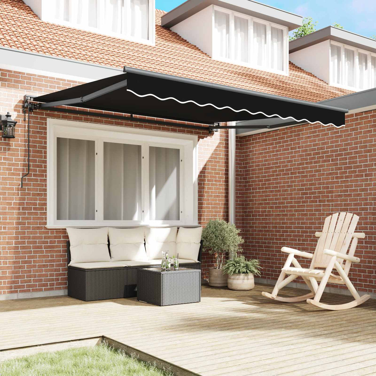 Vidaxl zijde frame zwart 300 x 250 cm polyester met pu-coating