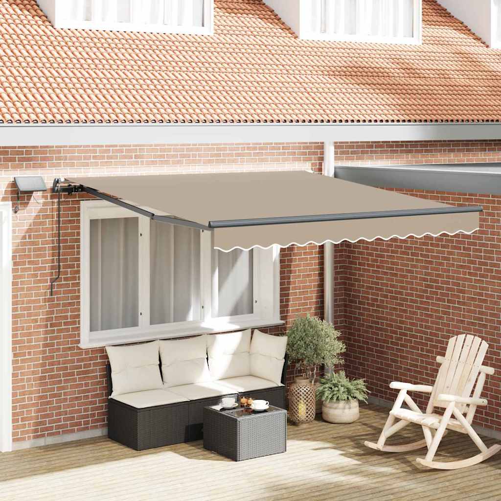 Vidaxl inklapbaar zonnescherm beige 300 x 250 cm stof