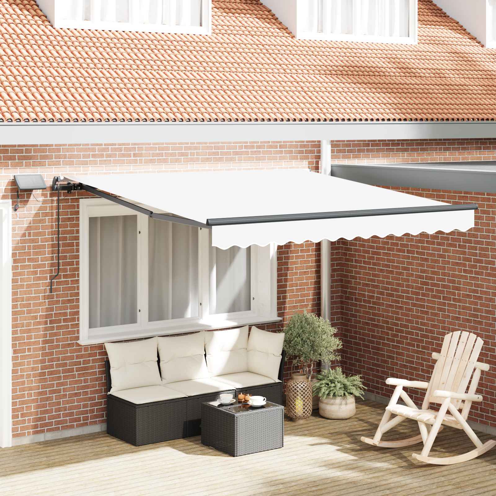 Vidaxl inklapbaar zonnescherm wit 300 x 250 cm stof