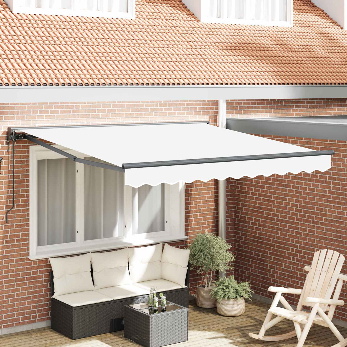 Vidaxl zijde frame wit 300 x 250 cm polyester met pu-coating