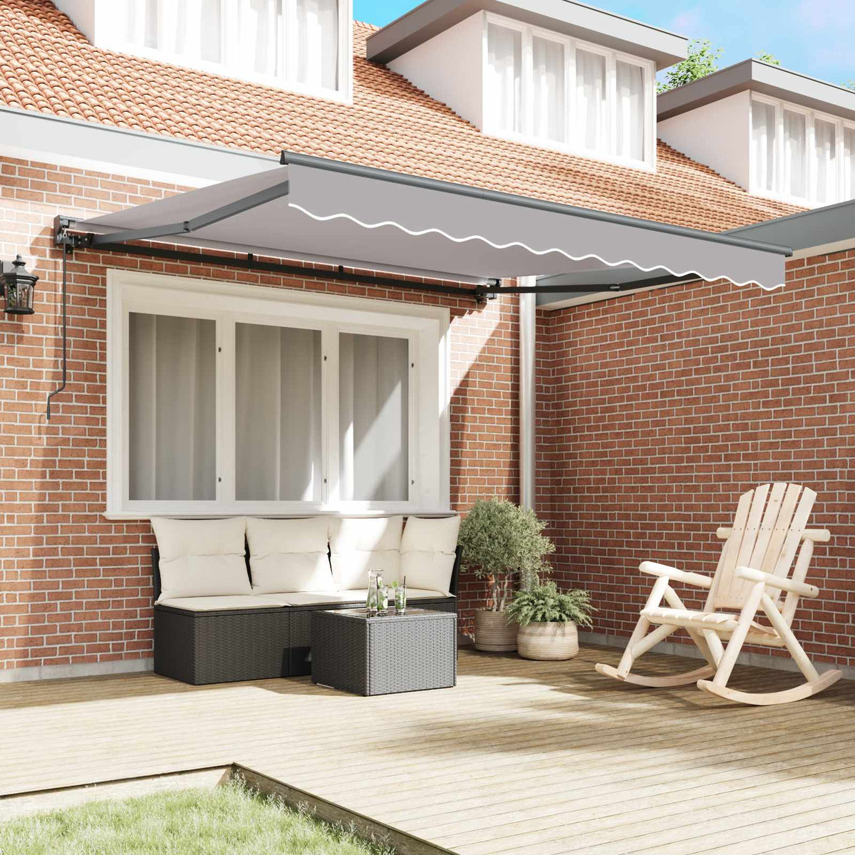 Vidaxl zijde frame lichtgrijs 300 x 250 cm polyester met pu-coating