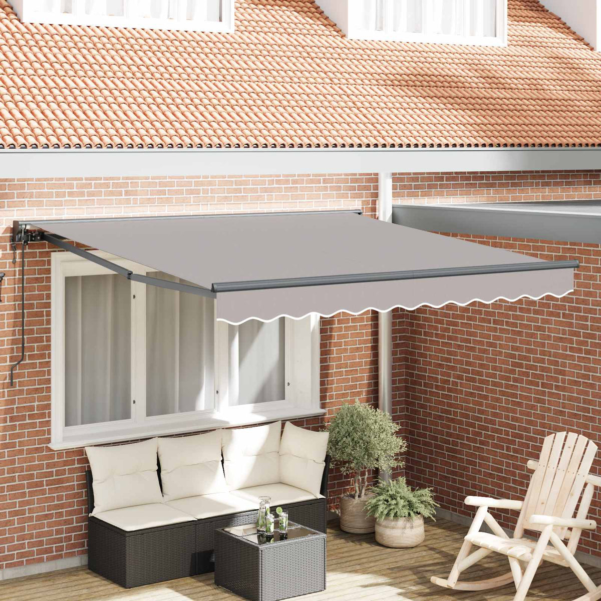 Vidaxl zijde frame lichtgrijs 300 x 250 cm polyester met pu-coating