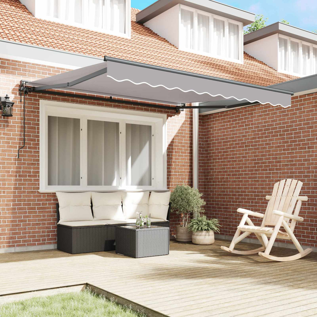 Vidaxl zijde frame lichtgrijs 300 x 250 cm polyester met pu-coating