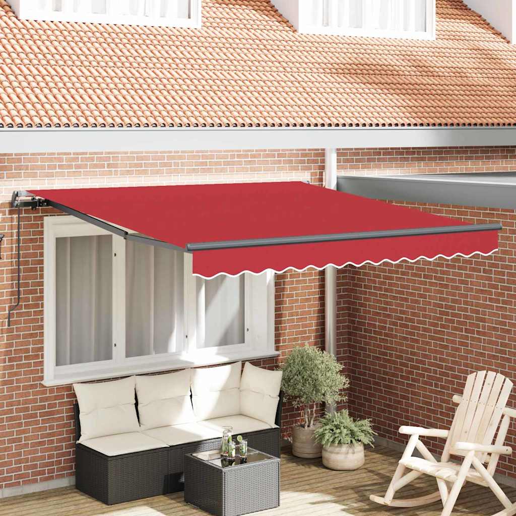 Vidaxl inklapbaar zonnescherm rood 300 x 250 cm polyester en staal