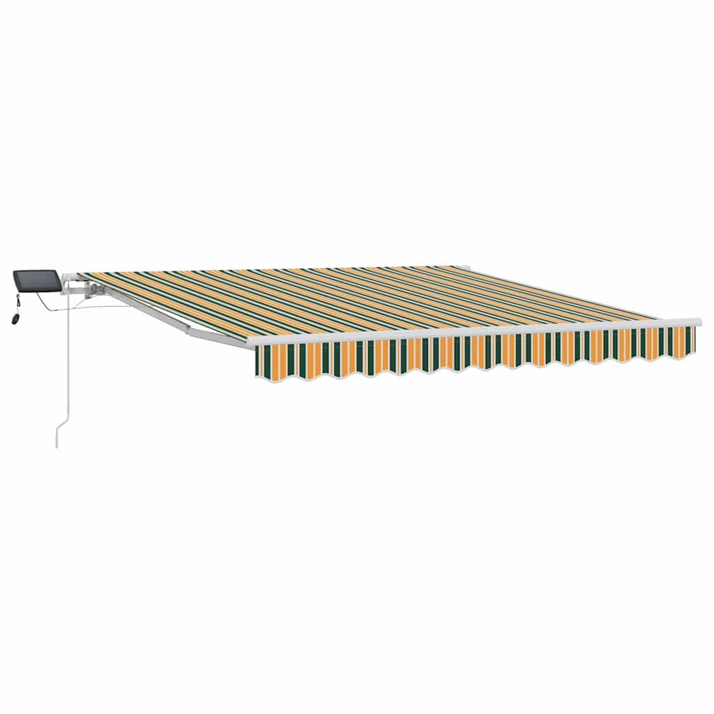 Vidaxl inklapbaar zonnescherm groen en geel 300 x 250 cm stof en staal