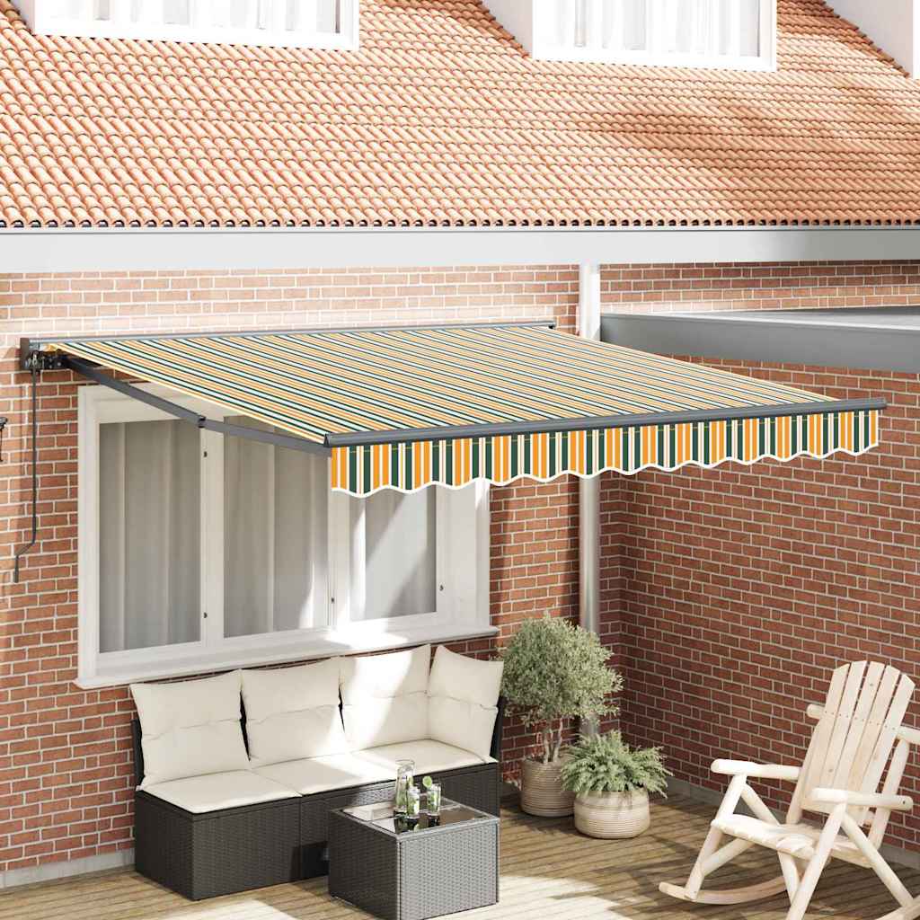 Vidaxl inklapbaar zonnescherm groen en geel 300 x 250 cm