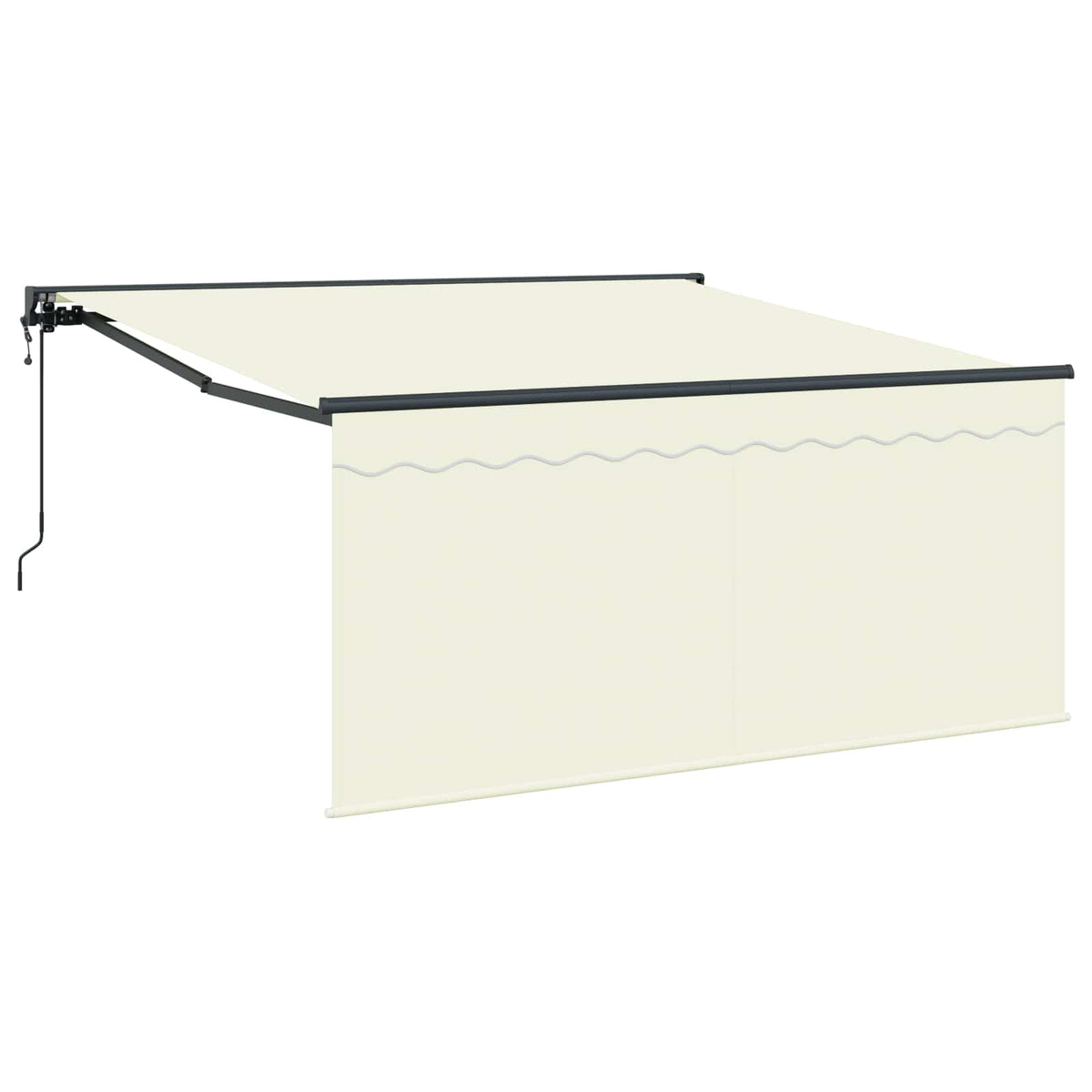 Vidaxl uitschuifbare luifel crème 350 x 250 cm polyester en aluminium