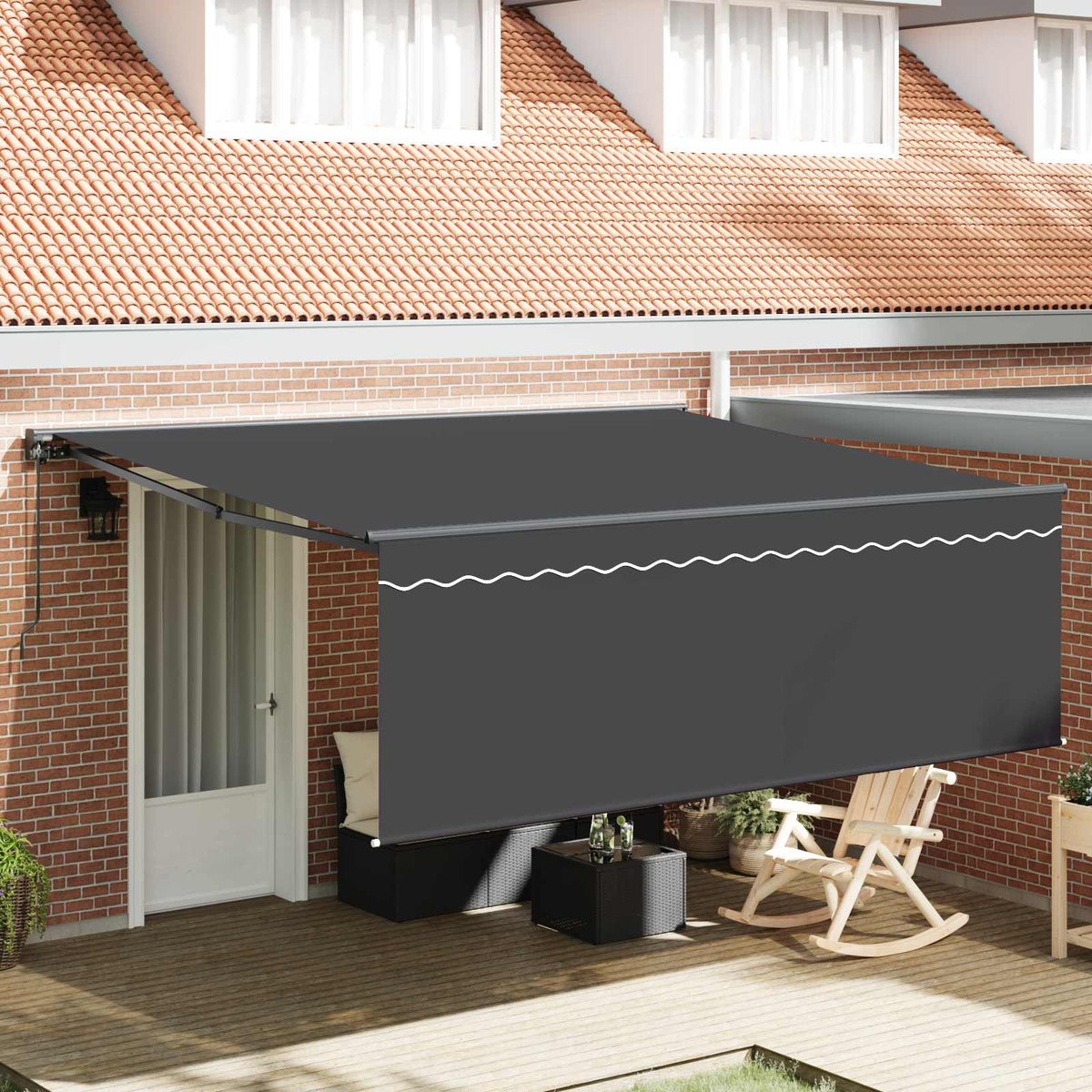 Vidaxl zijde frame geel en wit 350 x 250 cm polyester met pu-coating