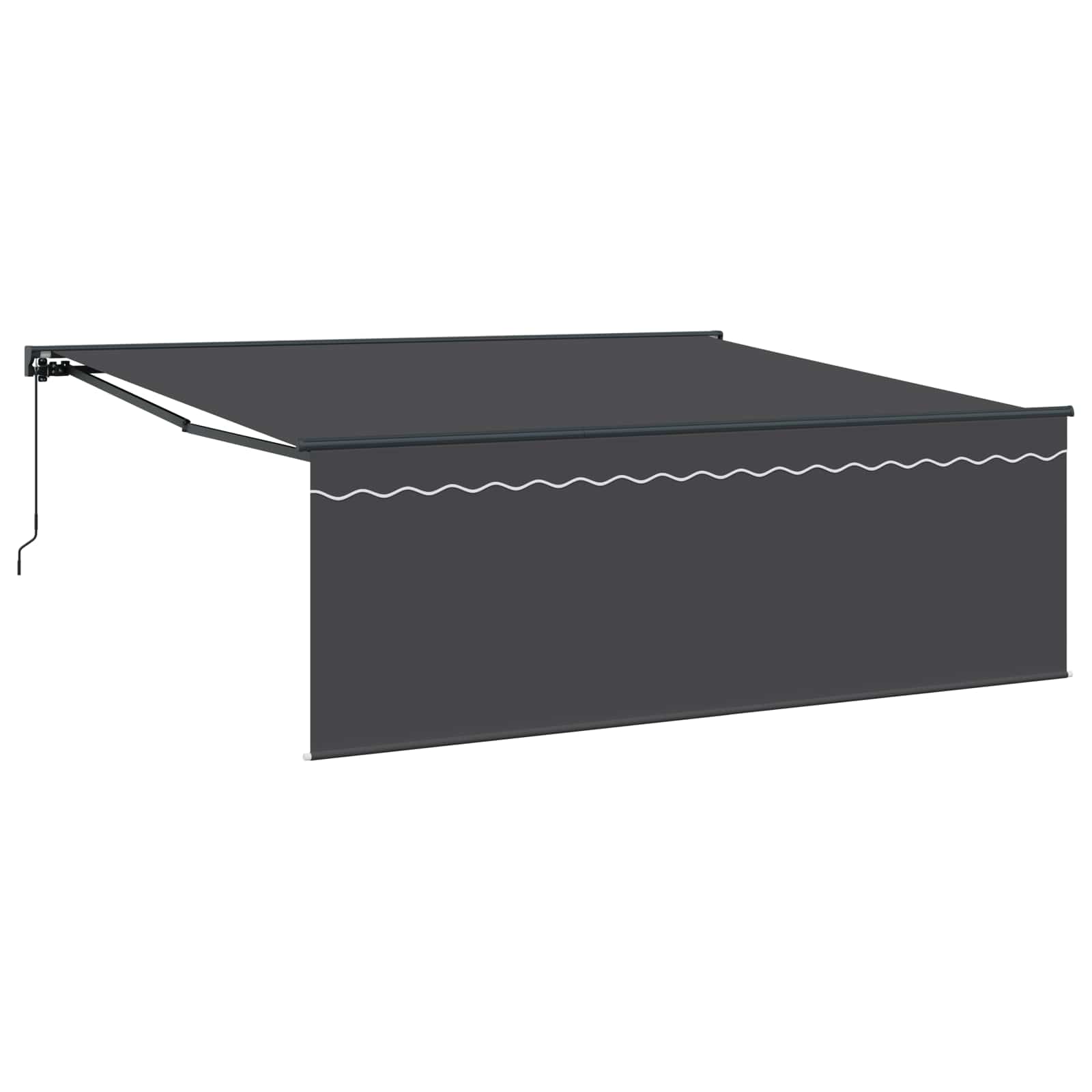 Vidaxl inklapbaar zonnescherm geel en wit 350 x 250 cm