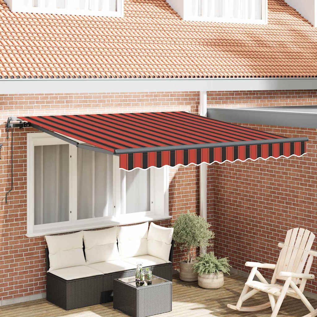Vidaxl inklapbaar zonnescherm rood en zwart 350 x 250 cm