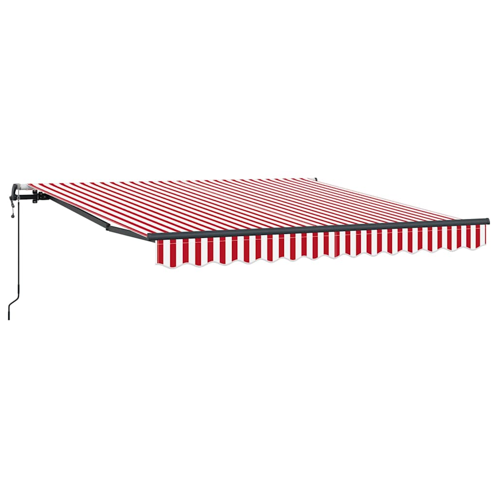 Vidaxl inklapbaar zonnescherm rood en wit 350 x 250 cm