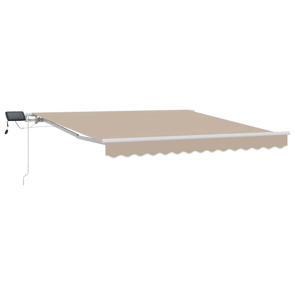 Vidaxl inklapbaar zonnescherm beige 350 x 250 cm stof en staal