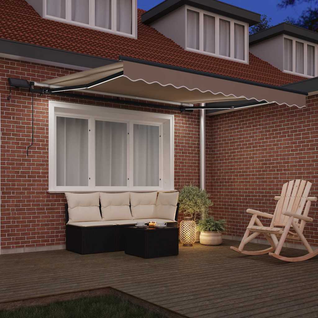 Vidaxl inklapbaar zonnescherm beige 350 x 250 cm stof