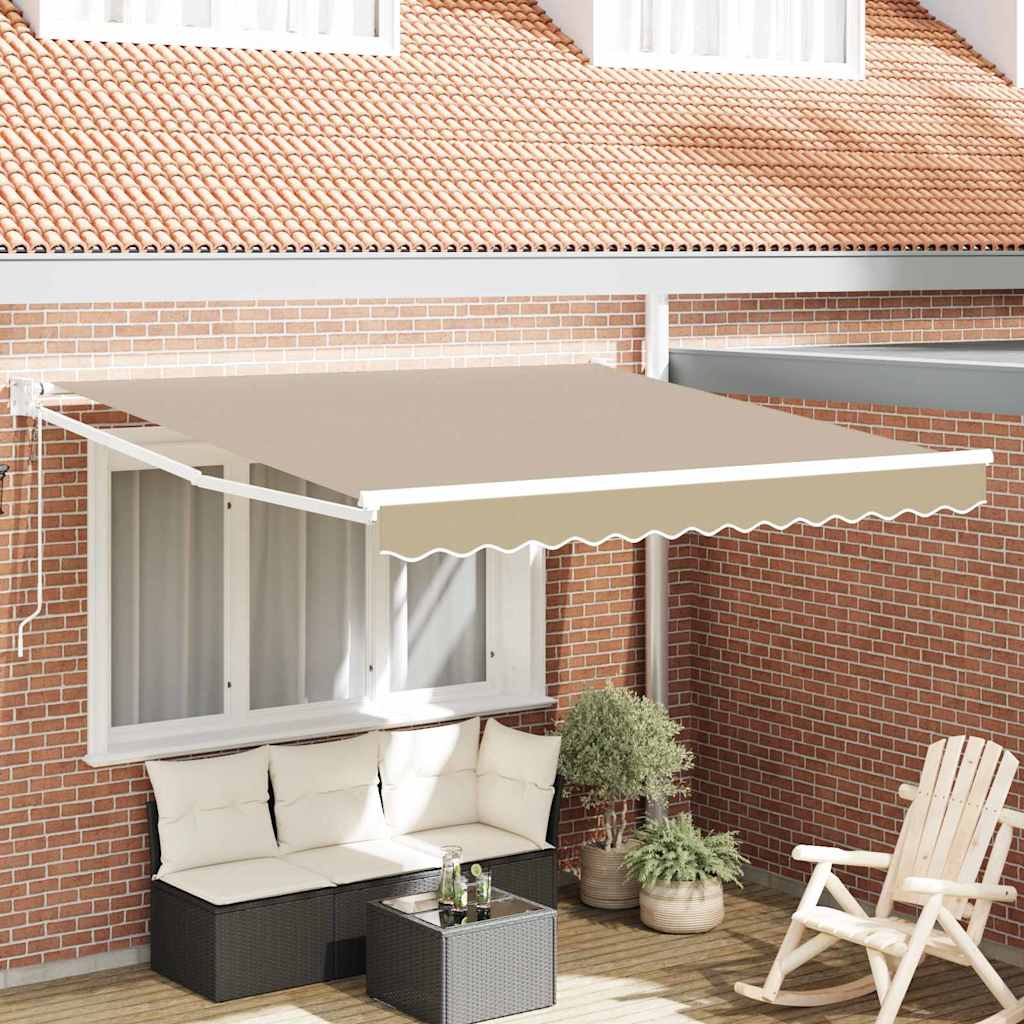 Vidaxl inklapbaar zonnescherm beige 350 x 250 cm