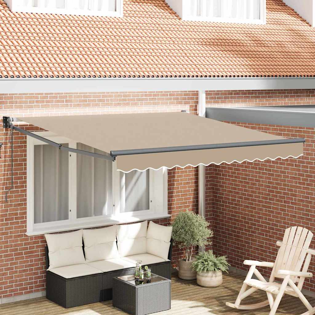 Vidaxl inklapbaar zonnescherm beige 350 x 250 cm