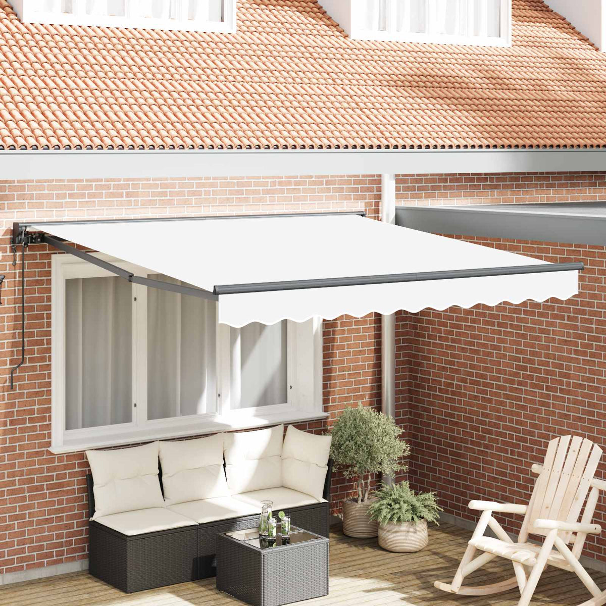 Vidaxl zijde frame wit 350 x 250 cm polyester met pu-coating