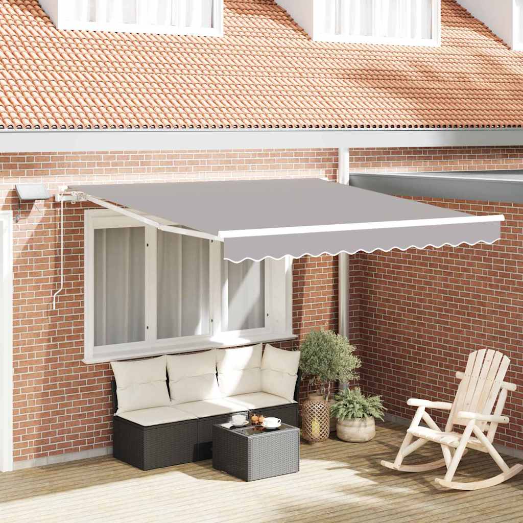 Vidaxl inklapbaar zonnescherm lichtgrijs 350 x 250 cm stof en staal