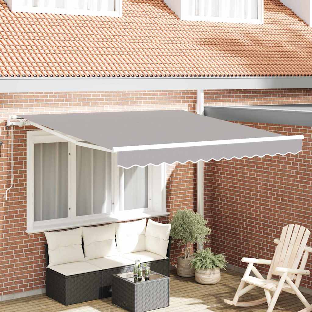 Vidaxl inklapbaar zonnescherm lichtgrijs 350 x 250 cm stof