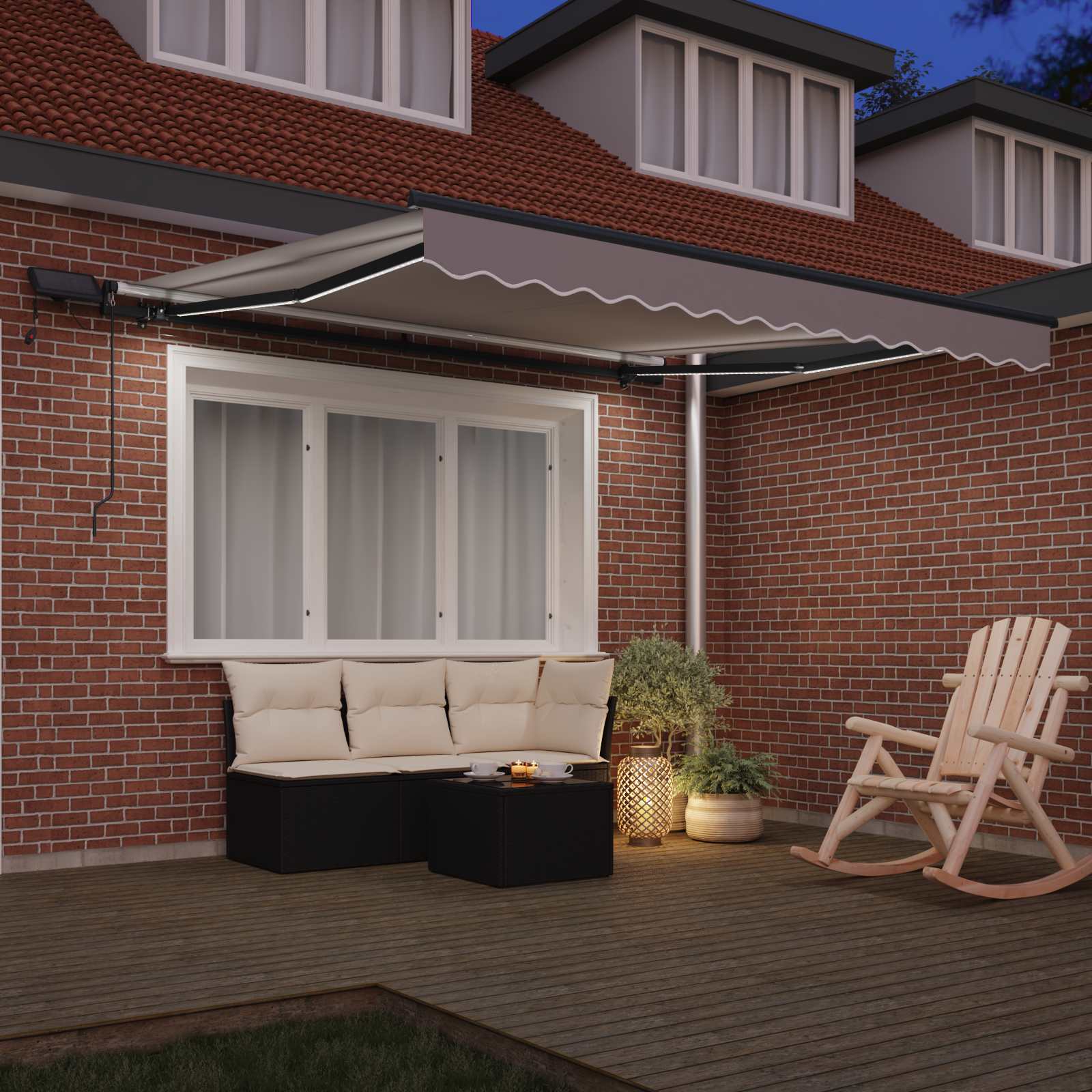 Vidaxl inklapbaar zonnescherm lichtgrijs 350 x 250 cm stof