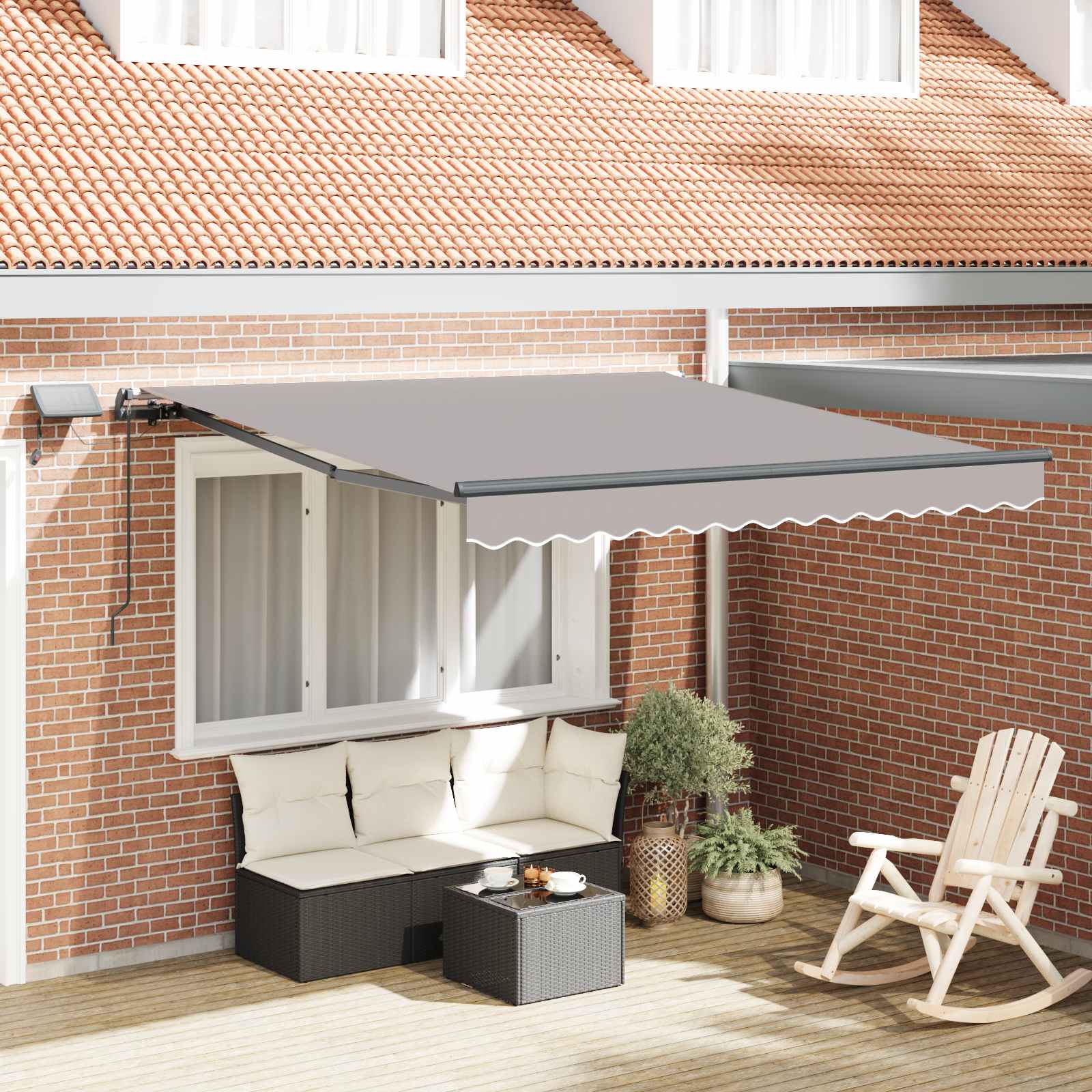 Vidaxl inklapbaar zonnescherm lichtgrijs 350 x 250 cm stof