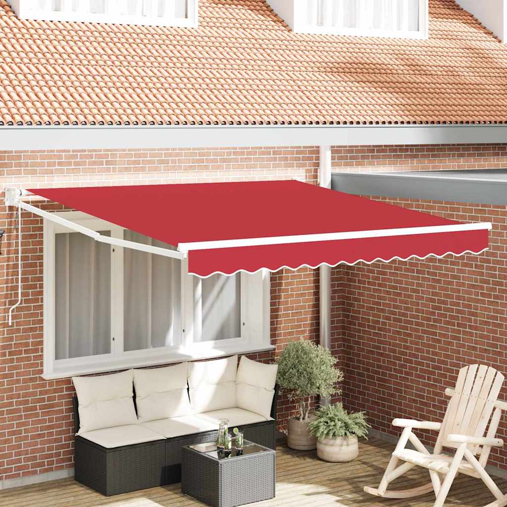 Vidaxl inklapbaar zonnescherm rood 350 x 250 cm polyester en aluminium
