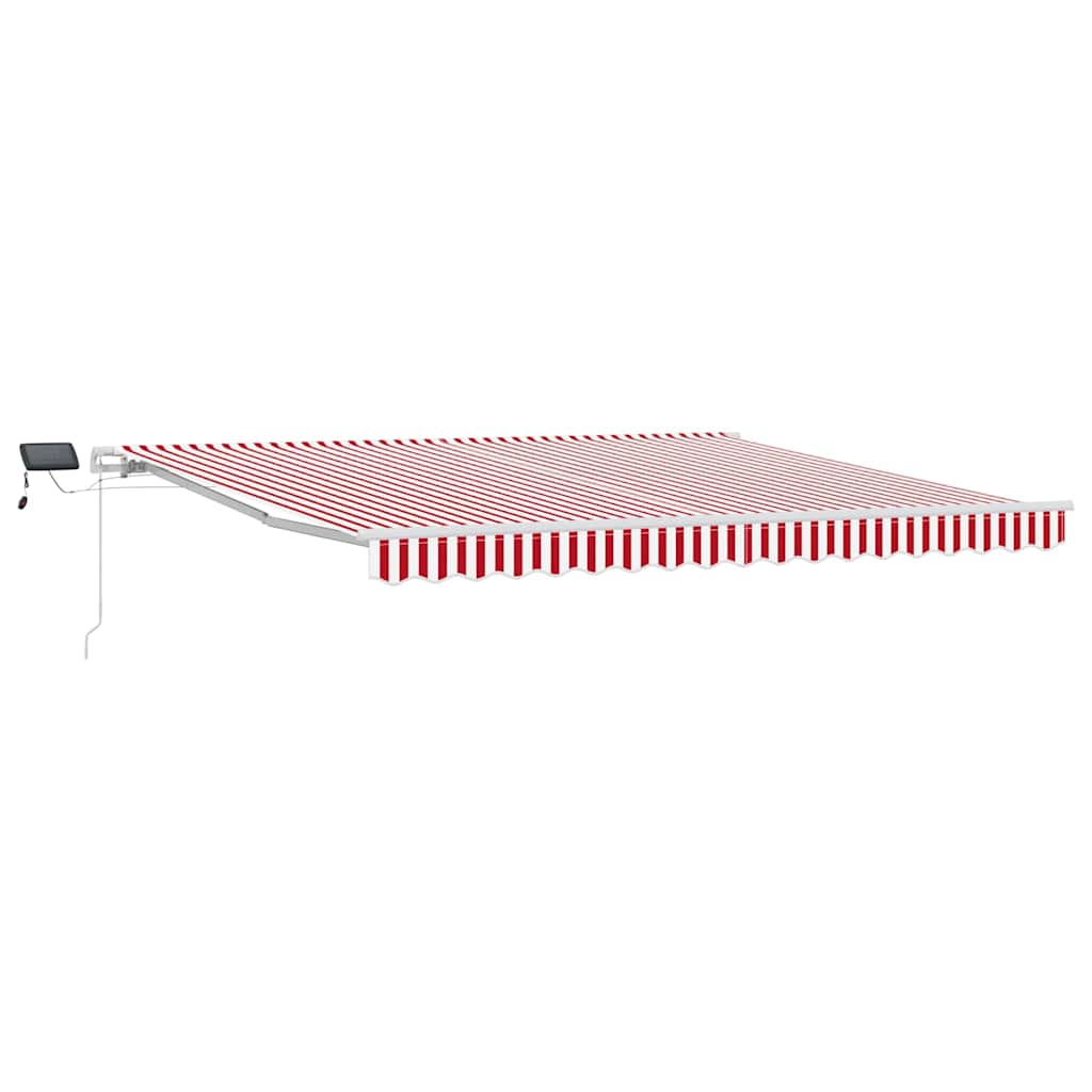 Vidaxl inklapbaar zonnescherm met rood en wit 400 ×300 cm stof