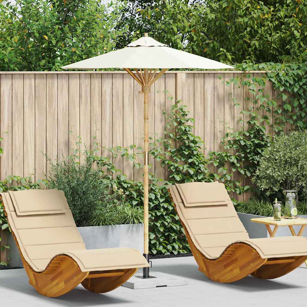 Vidaxl tuinparasol crème wit ø 270 x 260 cm bamboe