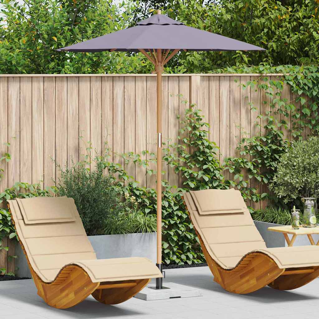 Vidaxl tuinparasol donkergrijs ø 270 x 260 cm bamboe