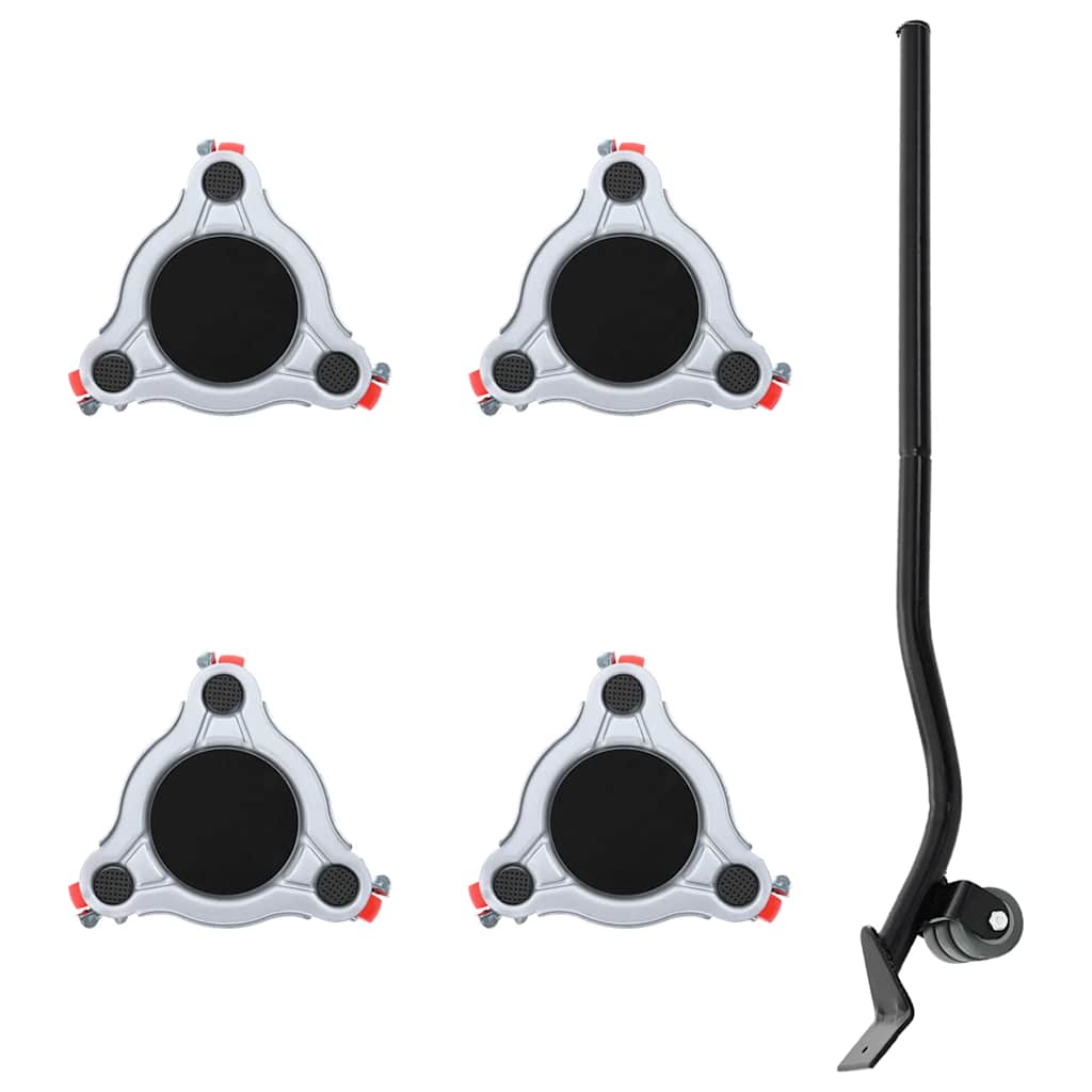 Vidaxl meubelrollers 4 st met lifter 14,5x13,5x4 cm staal 400 kg