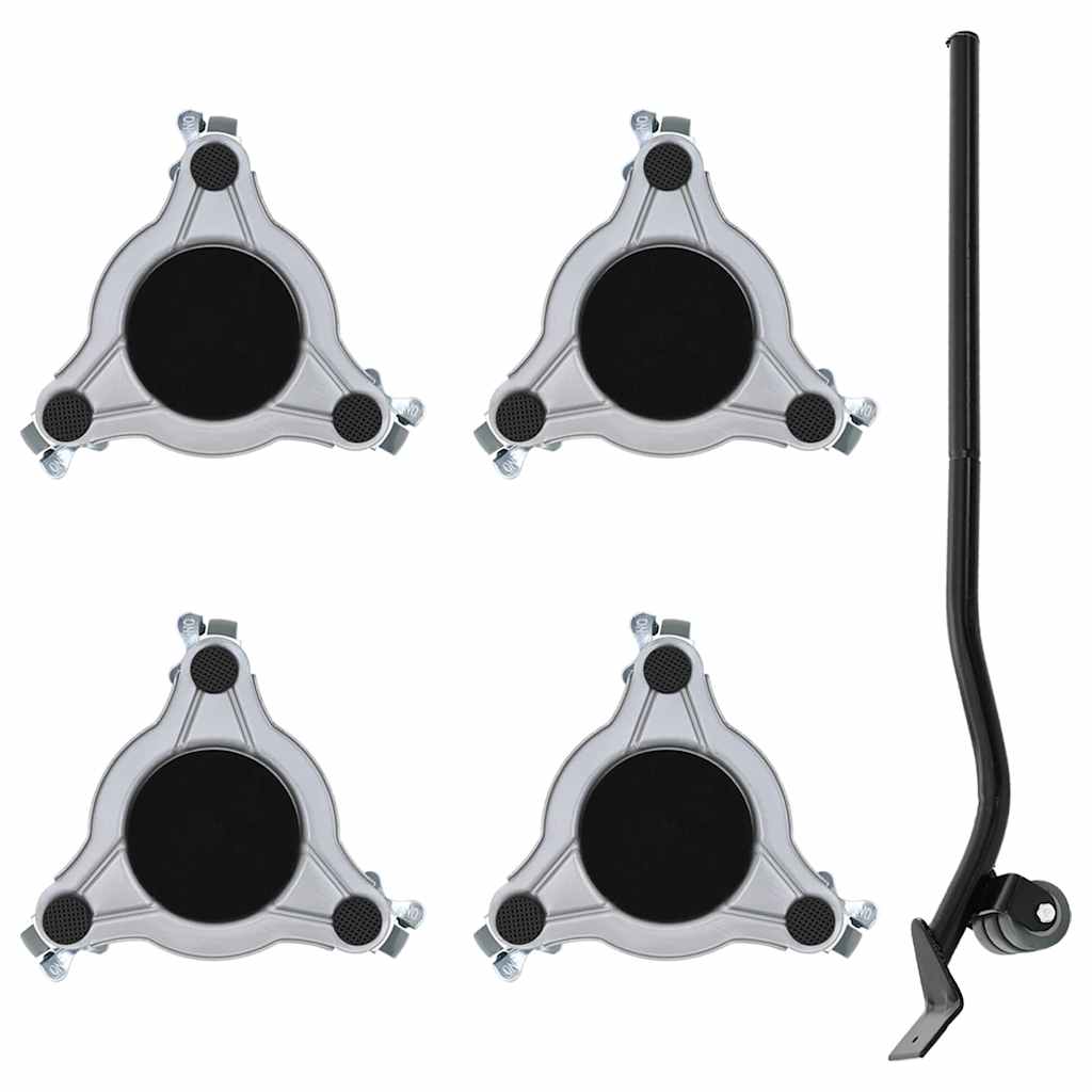 Vidaxl meubelrollers 4 st met lifter 19x17,5x6 cm staal 1000 kg