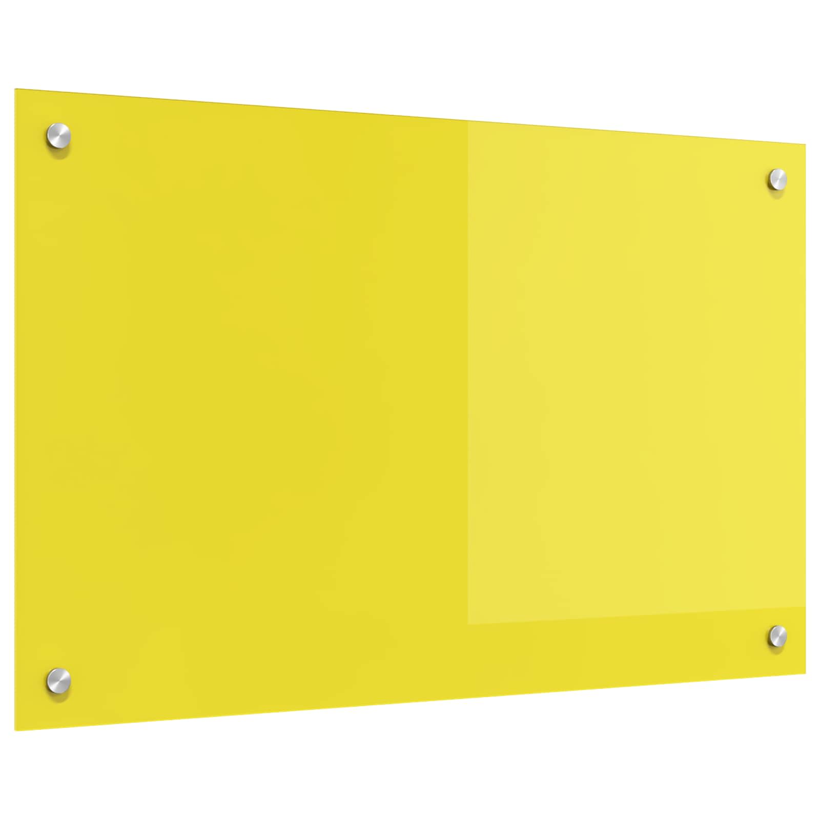Vidaxl keuken spatscherm geel 80 x 50 cm gehard glas
