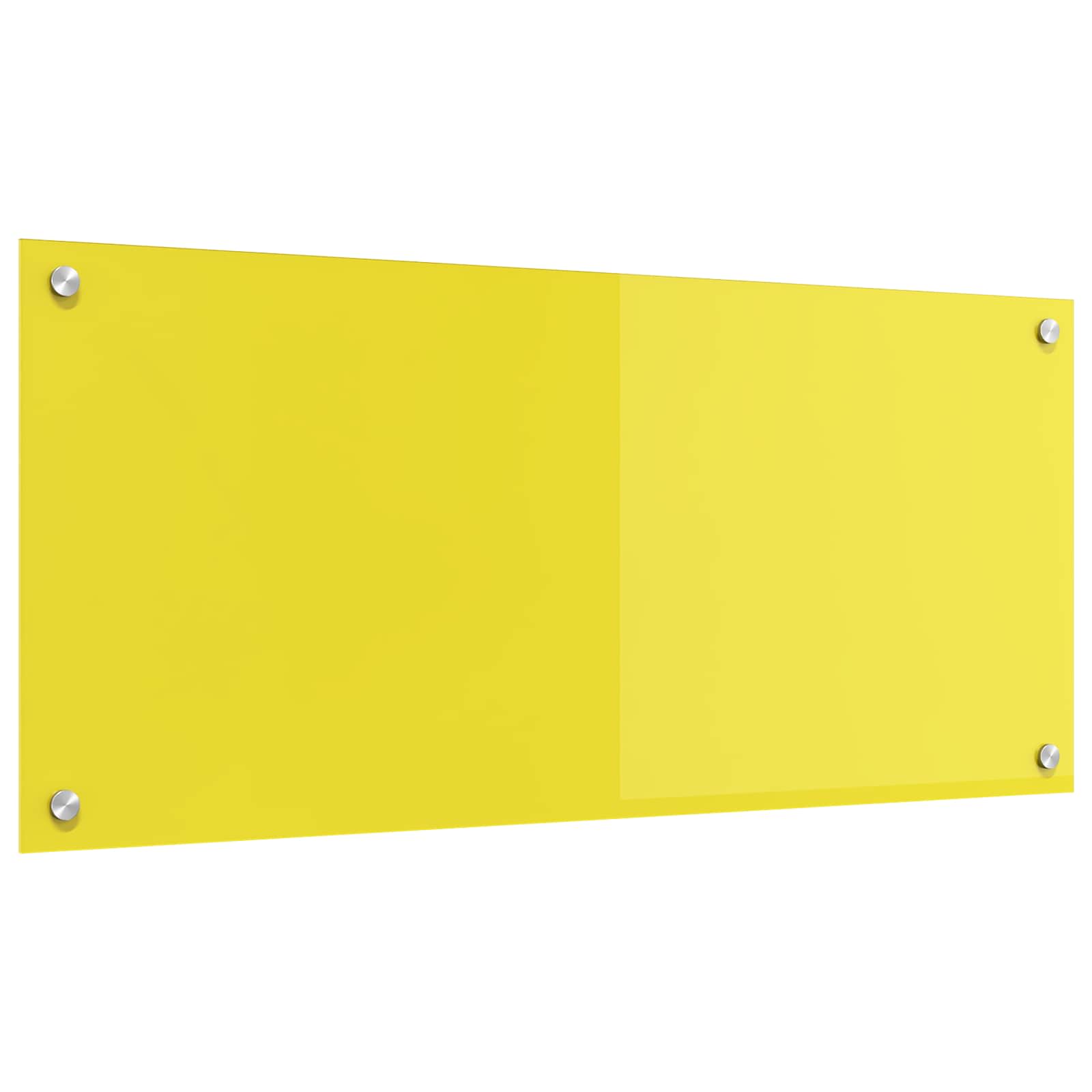Vidaxl keuken spatscherm geel 90 x 40 cm gehard glas
