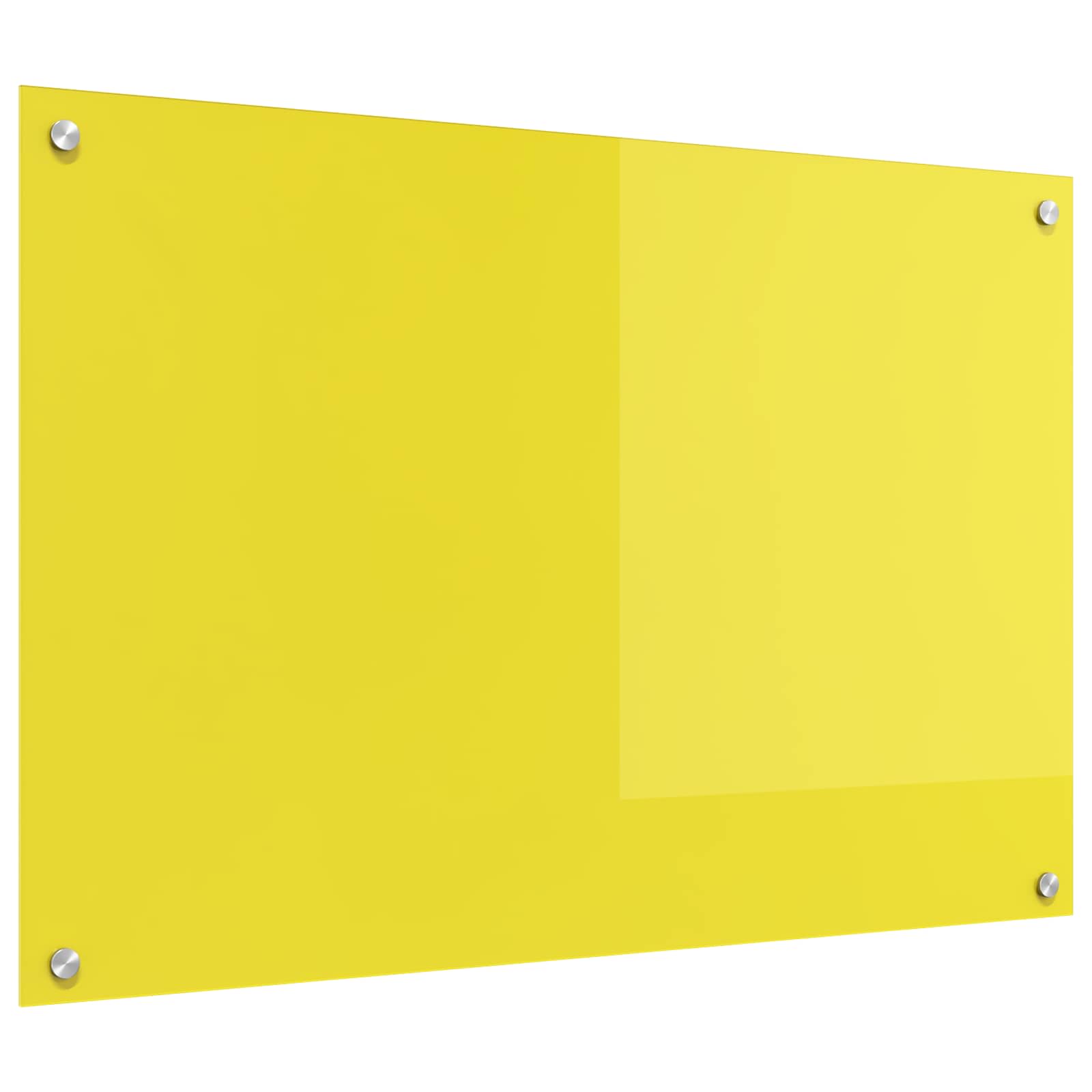 Vidaxl keuken spatscherm geel 90 x 60 cm gehard glas
