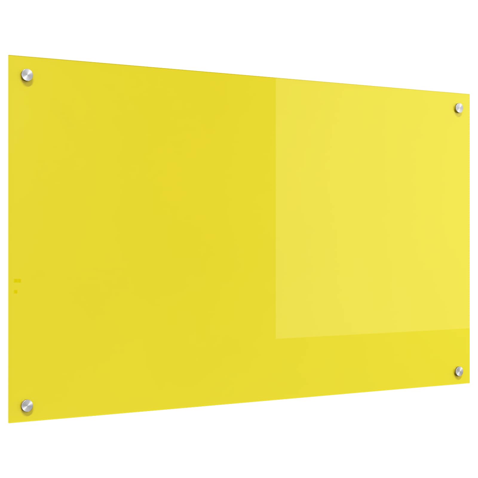 Vidaxl keuken spatscherm geel 100 x 60 cm gehard glas