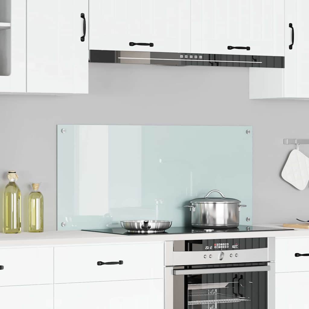 Vidaxl keuken spatscherm wit 110 x 50 cm gehard glas