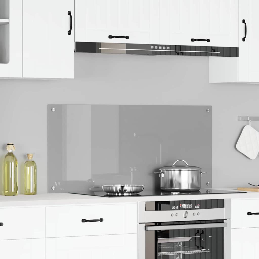 Vidaxl keukenachterwand lichtgrijs 110 x 50 cm gehard glas