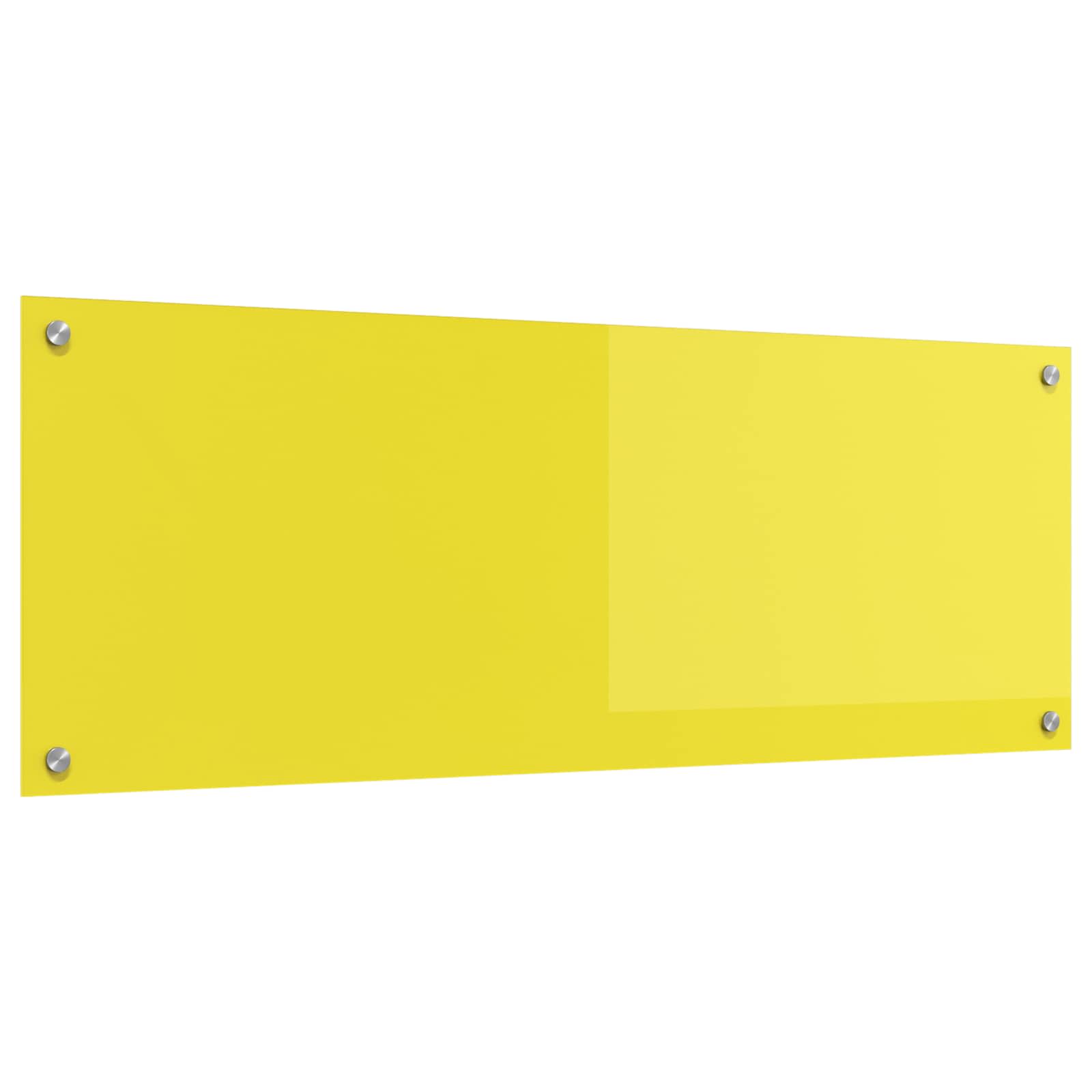 Vidaxl keuken spatscherm geel 110 x 40 cm gehard glas