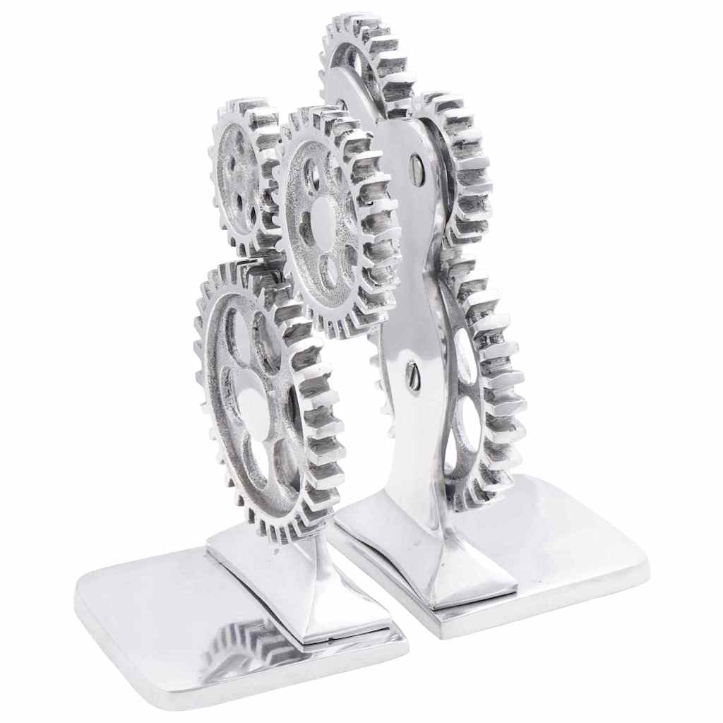 Vidaxl boekensteunen 2 pcs zilver 10 x 10 x 22 cm aluminium