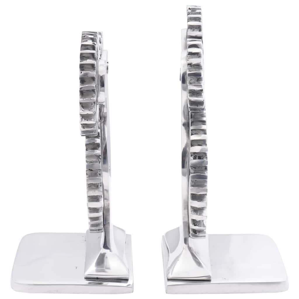 Vidaxl boekensteunen 2 pcs zilver 10 x 10 x 22 cm aluminium