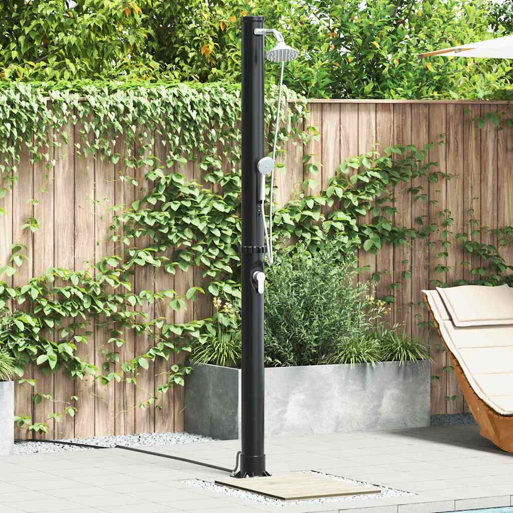 Vidaxl buitenzonne-douche zwart 217 cm pvc en aluminium