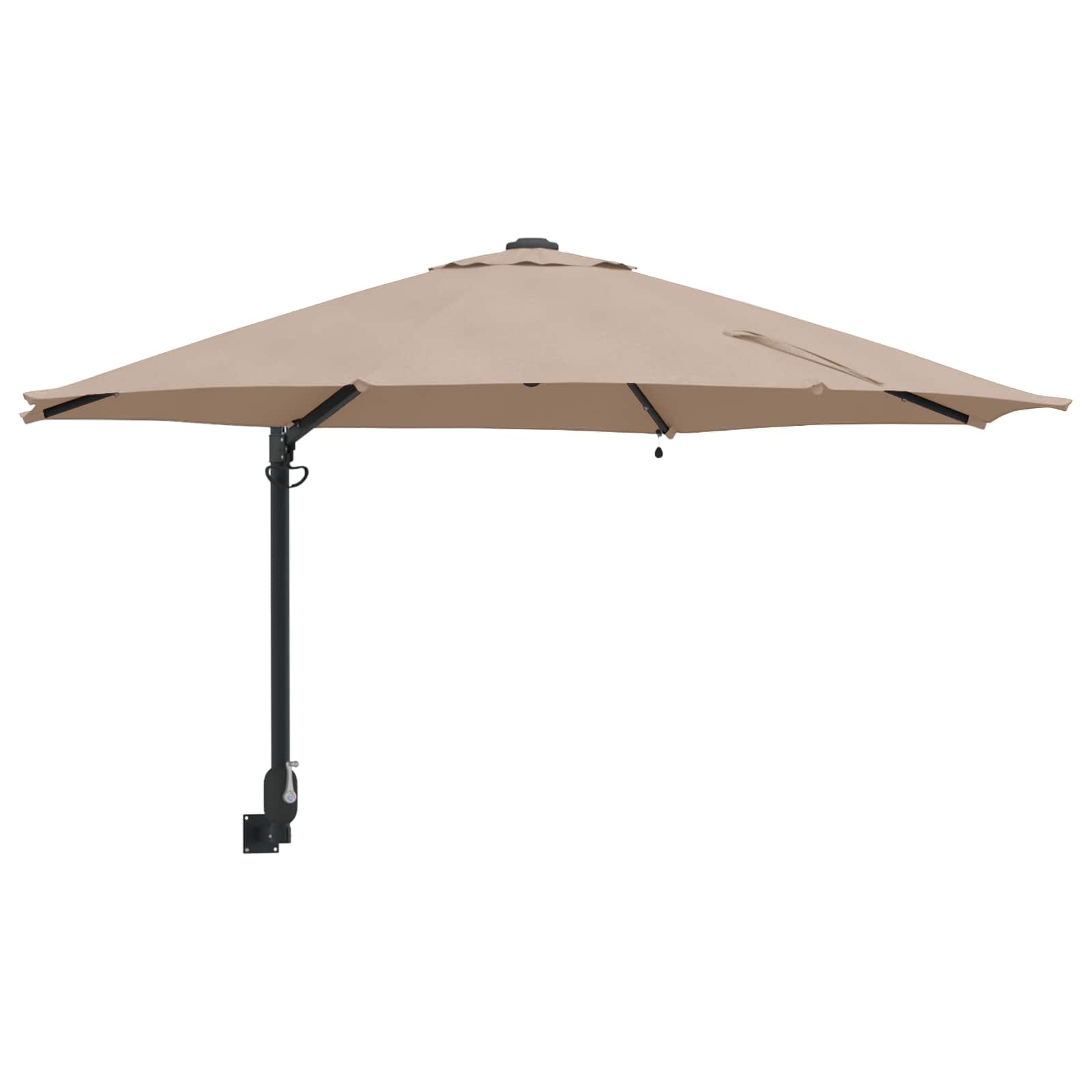 Vidaxl tuinparasol taupe 248 x 248 x 148 cm polyester en staal