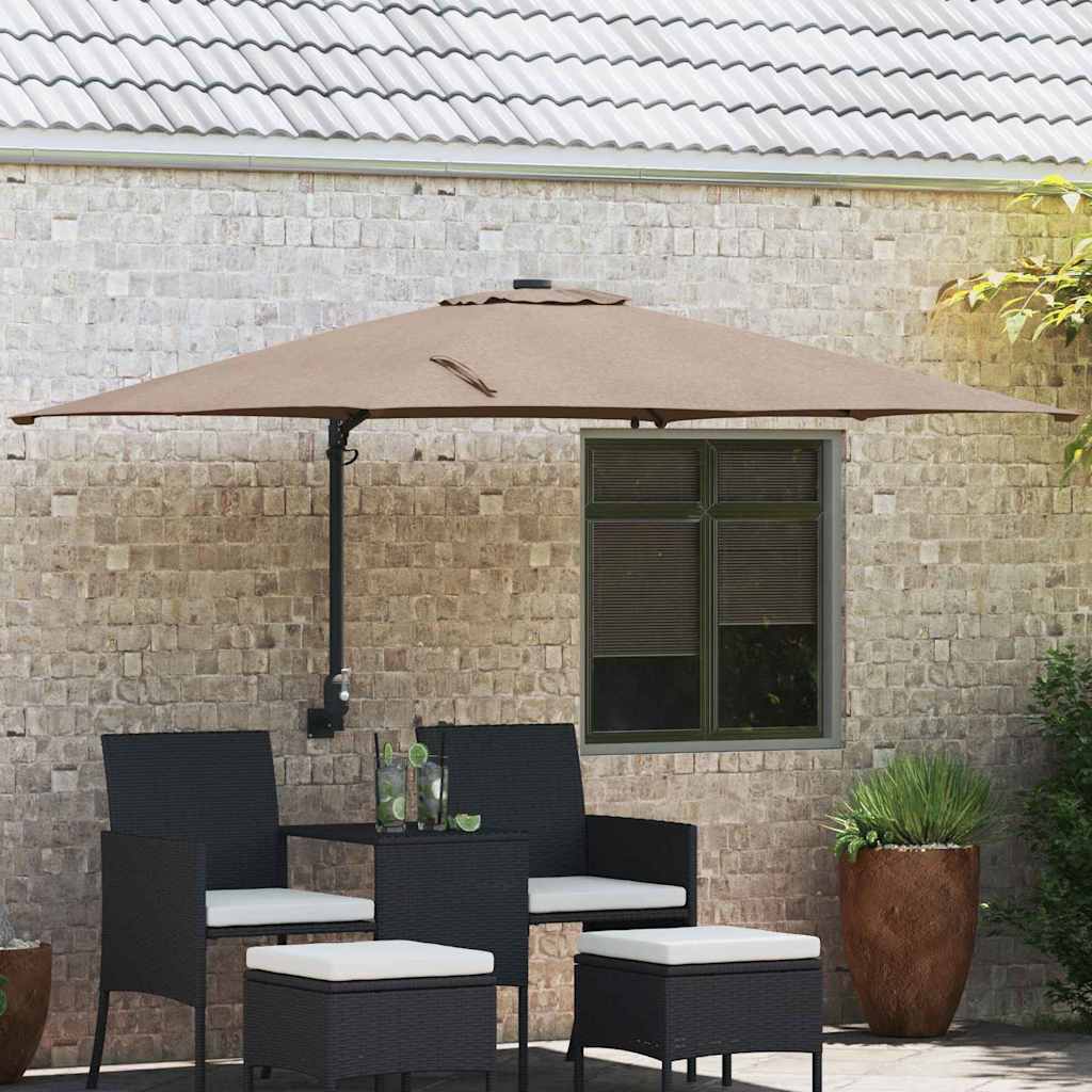 Vidaxl tuinparasol taupe 248,5 x 247,5 x 160 cm polyester en staal