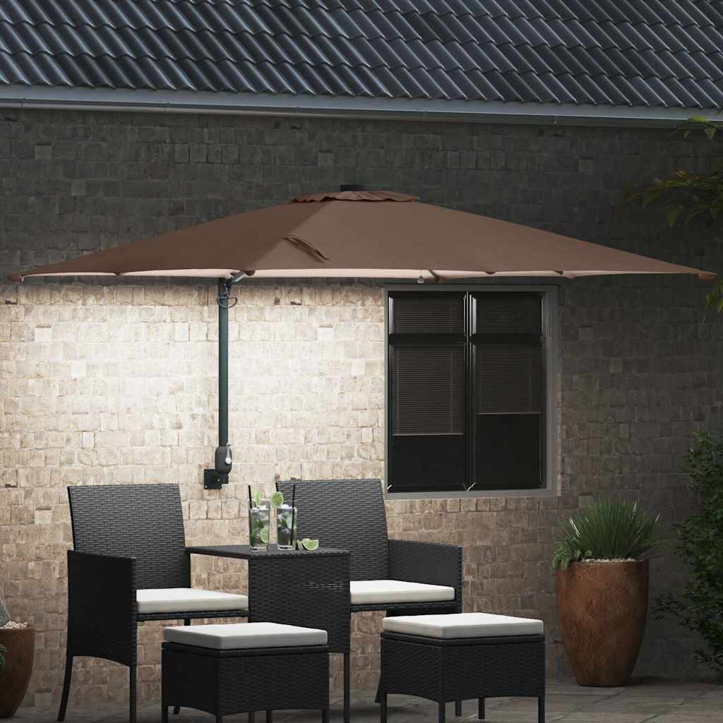 Vidaxl tuinparasol taupe 248,5 x 247,5 x 160 cm polyester en staal