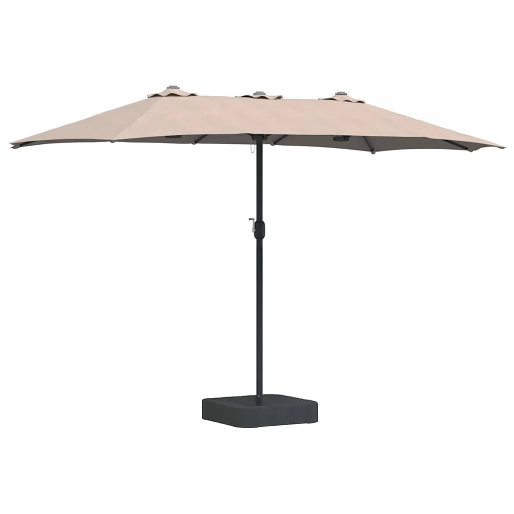 Vidaxl tuinparasol taupe 385 x 209 x 244 cm polyester en staal